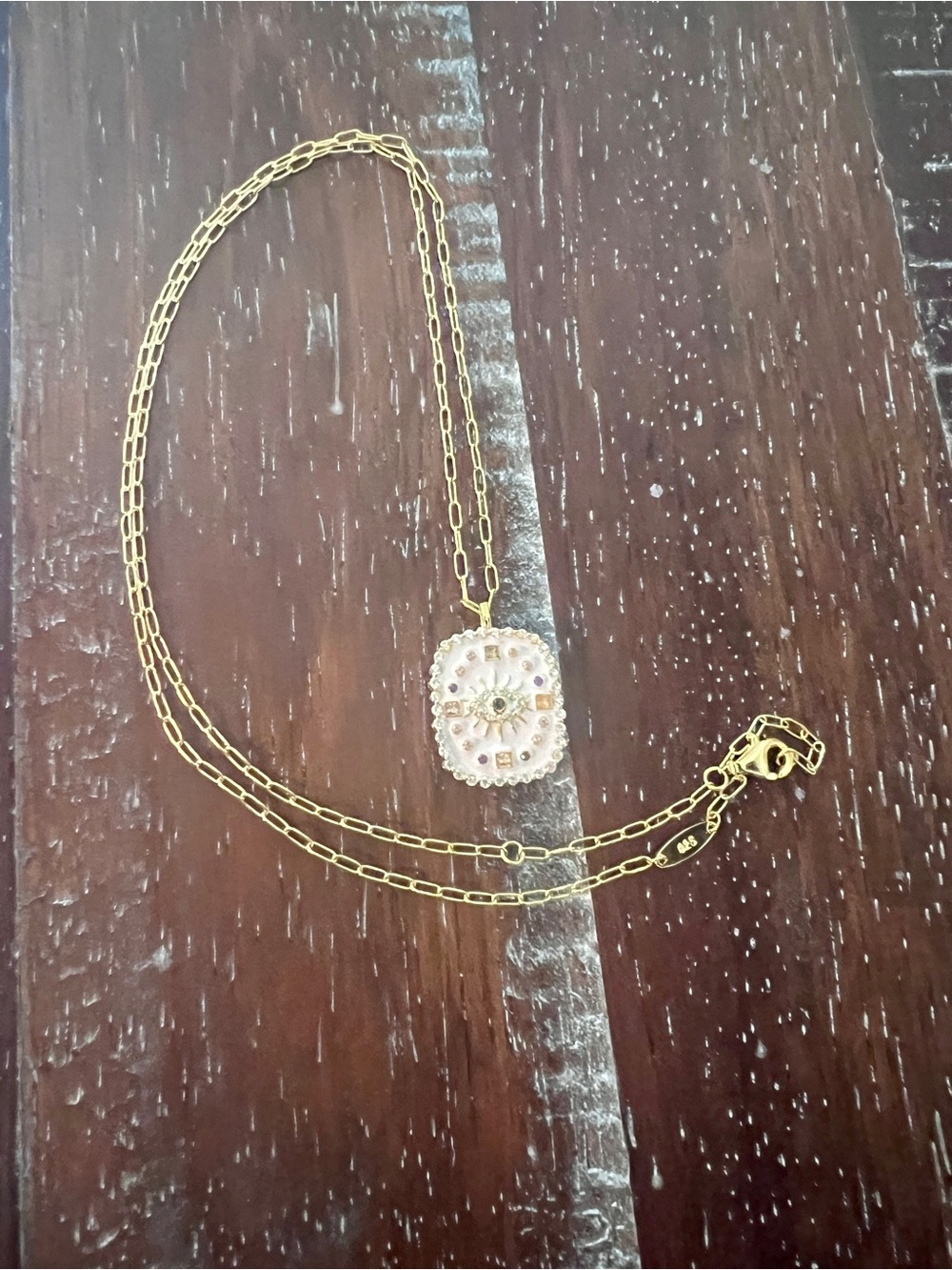 BaubleBar .925 Gold Two-Sided Filigree Medallion Pendant Necklace